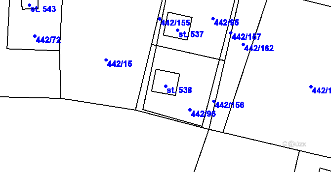 Parcela st. 538 v KÚ Solanec pod Soláněm, Katastrální mapa