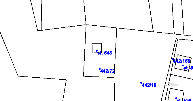 Parcela st. 543 v KÚ Solanec pod Soláněm, Katastrální mapa