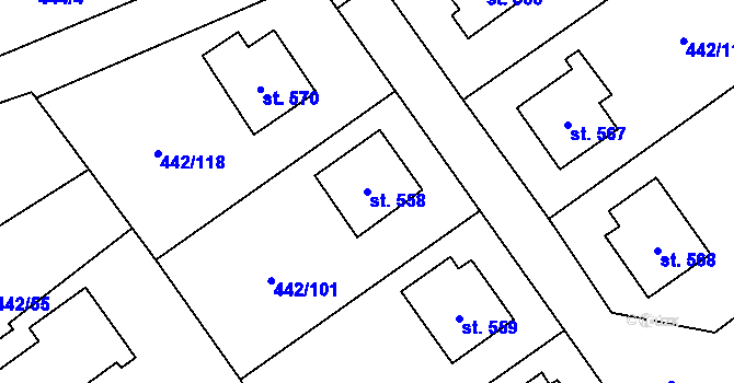 Parcela st. 558 v KÚ Solanec pod Soláněm, Katastrální mapa