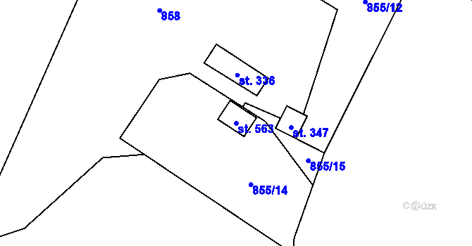 Parcela st. 563 v KÚ Solanec pod Soláněm, Katastrální mapa