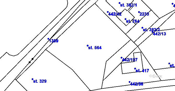 Parcela st. 564 v KÚ Solanec pod Soláněm, Katastrální mapa