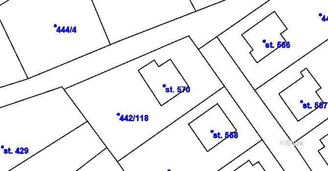 Parcela st. 570 v KÚ Solanec pod Soláněm, Katastrální mapa