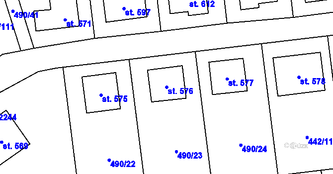 Parcela st. 576 v KÚ Solanec pod Soláněm, Katastrální mapa