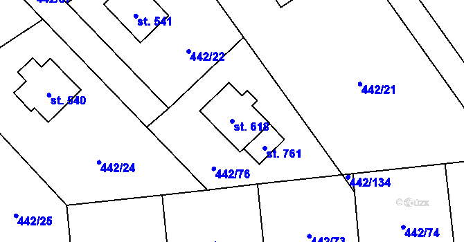 Parcela st. 618 v KÚ Solanec pod Soláněm, Katastrální mapa
