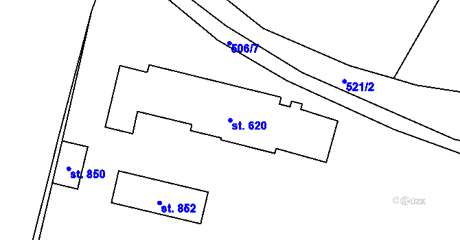 Parcela st. 620 v KÚ Solanec pod Soláněm, Katastrální mapa