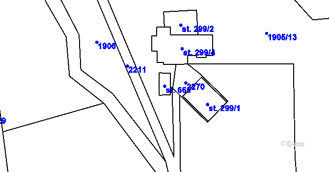Parcela st. 665 v KÚ Solanec pod Soláněm, Katastrální mapa
