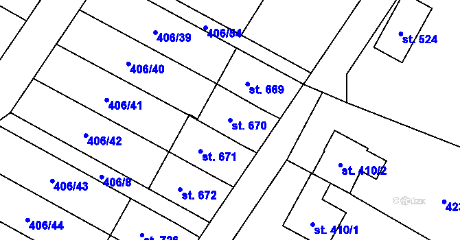 Parcela st. 670 v KÚ Solanec pod Soláněm, Katastrální mapa