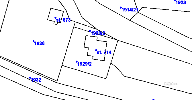 Parcela st. 714 v KÚ Solanec pod Soláněm, Katastrální mapa
