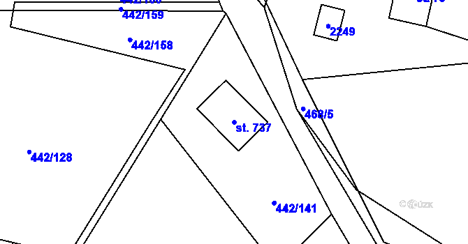 Parcela st. 737 v KÚ Solanec pod Soláněm, Katastrální mapa