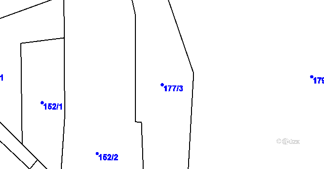 Parcela st. 177/3 v KÚ Solanec pod Soláněm, Katastrální mapa