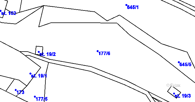 Parcela st. 177/6 v KÚ Solanec pod Soláněm, Katastrální mapa