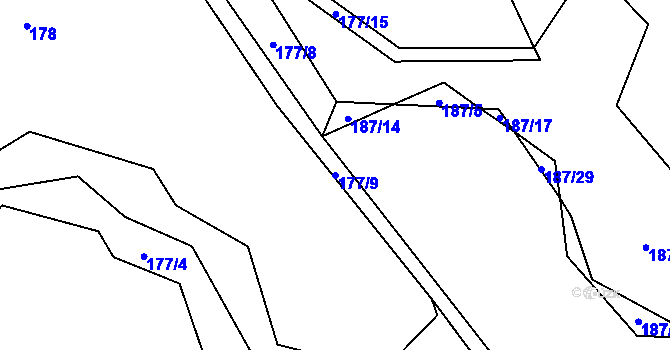 Parcela st. 177/9 v KÚ Solanec pod Soláněm, Katastrální mapa