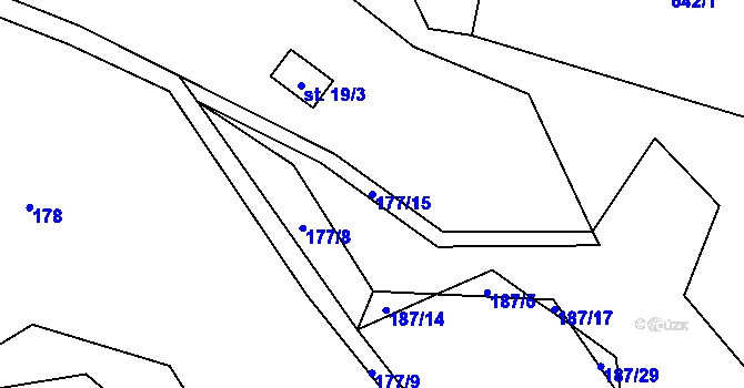 Parcela st. 177/15 v KÚ Solanec pod Soláněm, Katastrální mapa