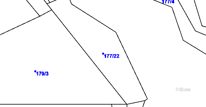 Parcela st. 177/22 v KÚ Solanec pod Soláněm, Katastrální mapa