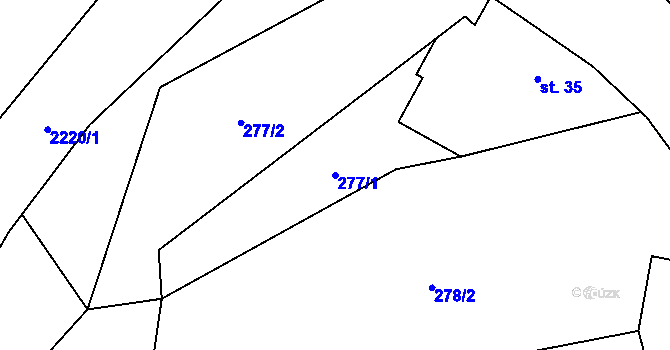 Parcela st. 277/1 v KÚ Solanec pod Soláněm, Katastrální mapa