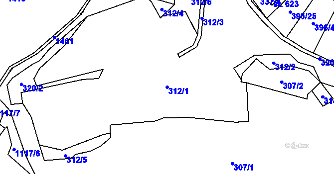 Parcela st. 312/1 v KÚ Solanec pod Soláněm, Katastrální mapa