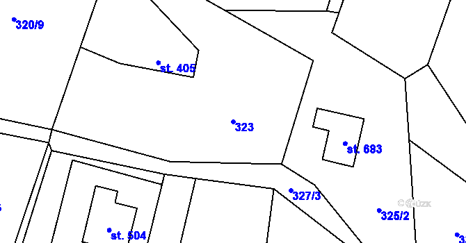 Parcela st. 323 v KÚ Solanec pod Soláněm, Katastrální mapa