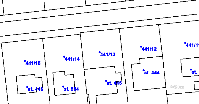 Parcela st. 441/13 v KÚ Solanec pod Soláněm, Katastrální mapa