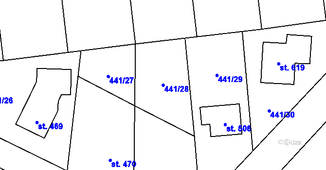Parcela st. 441/28 v KÚ Solanec pod Soláněm, Katastrální mapa