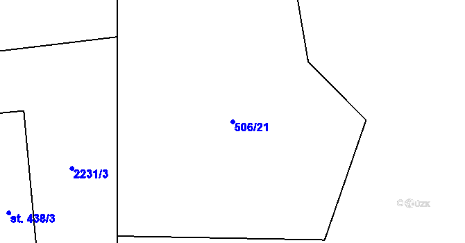 Parcela st. 506/21 v KÚ Solanec pod Soláněm, Katastrální mapa
