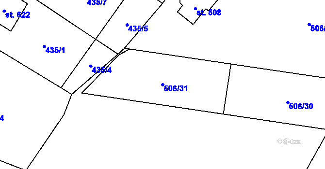 Parcela st. 506/31 v KÚ Solanec pod Soláněm, Katastrální mapa