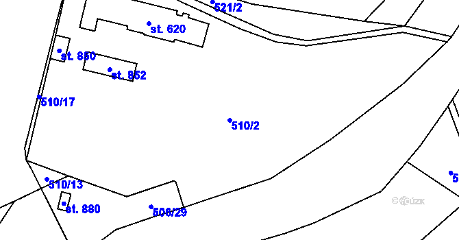Parcela st. 510/2 v KÚ Solanec pod Soláněm, Katastrální mapa