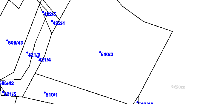 Parcela st. 510/3 v KÚ Solanec pod Soláněm, Katastrální mapa