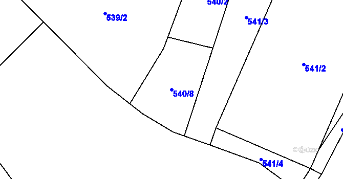 Parcela st. 540/8 v KÚ Solanec pod Soláněm, Katastrální mapa