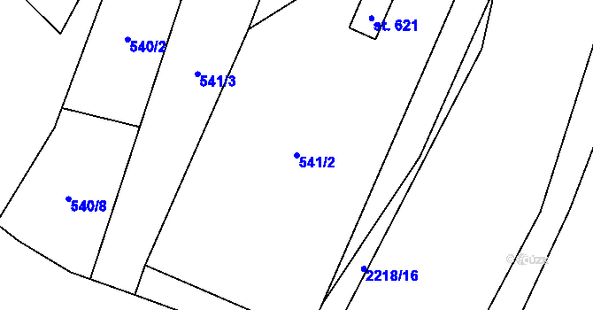 Parcela st. 541/2 v KÚ Solanec pod Soláněm, Katastrální mapa