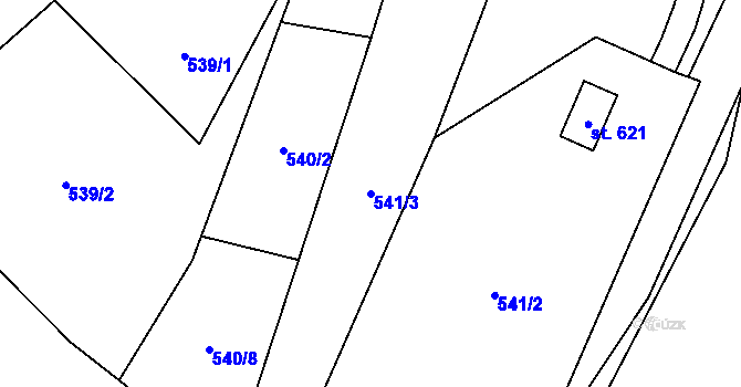 Parcela st. 541/3 v KÚ Solanec pod Soláněm, Katastrální mapa