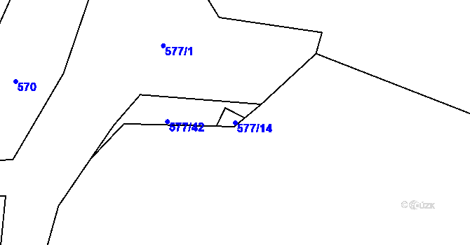 Parcela st. 577/14 v KÚ Solanec pod Soláněm, Katastrální mapa