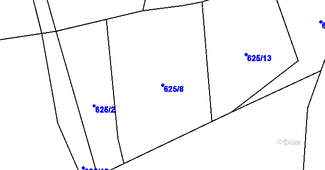 Parcela st. 625/8 v KÚ Solanec pod Soláněm, Katastrální mapa