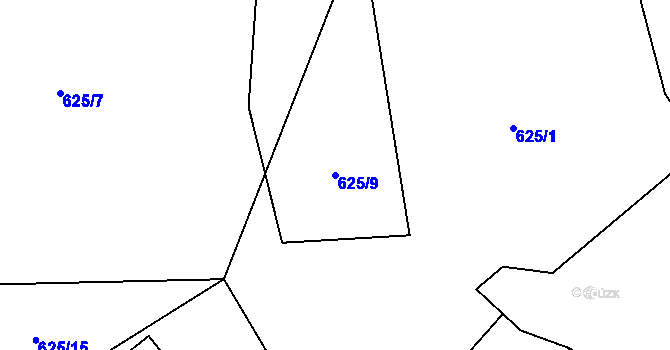 Parcela st. 625/9 v KÚ Solanec pod Soláněm, Katastrální mapa