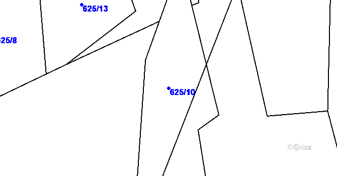 Parcela st. 625/10 v KÚ Solanec pod Soláněm, Katastrální mapa