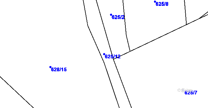 Parcela st. 625/12 v KÚ Solanec pod Soláněm, Katastrální mapa