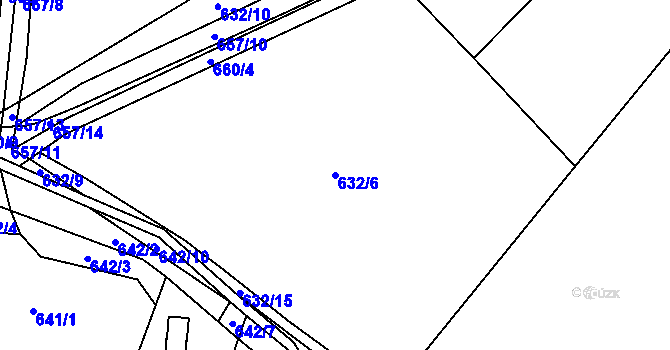 Parcela st. 632/6 v KÚ Solanec pod Soláněm, Katastrální mapa