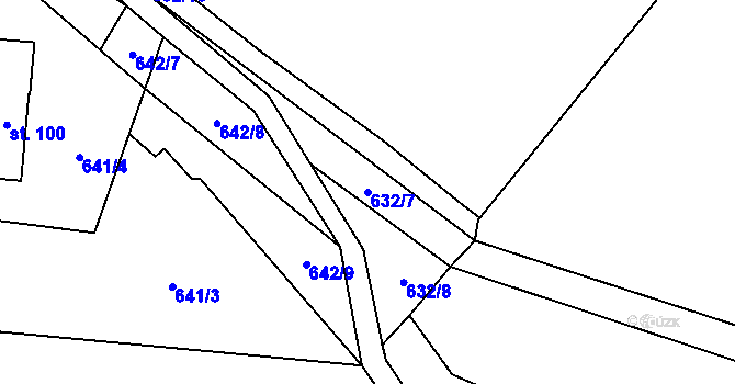 Parcela st. 632/7 v KÚ Solanec pod Soláněm, Katastrální mapa