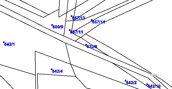 Parcela st. 632/9 v KÚ Solanec pod Soláněm, Katastrální mapa