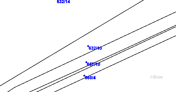 Parcela st. 632/10 v KÚ Solanec pod Soláněm, Katastrální mapa