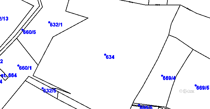 Parcela st. 634 v KÚ Solanec pod Soláněm, Katastrální mapa