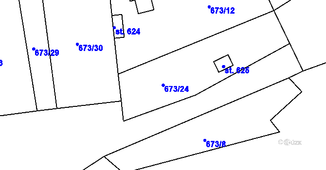 Parcela st. 673/24 v KÚ Solanec pod Soláněm, Katastrální mapa