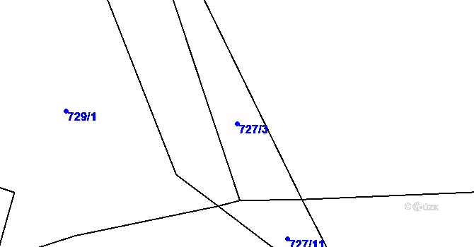 Parcela st. 727/3 v KÚ Solanec pod Soláněm, Katastrální mapa