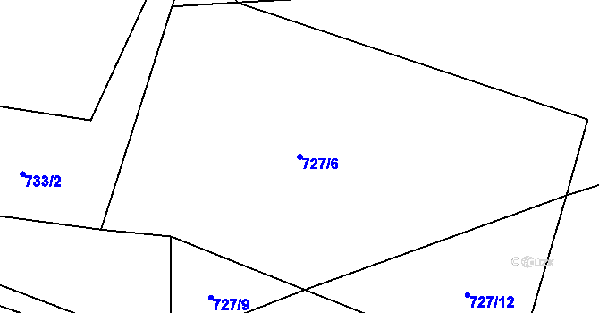 Parcela st. 727/6 v KÚ Solanec pod Soláněm, Katastrální mapa