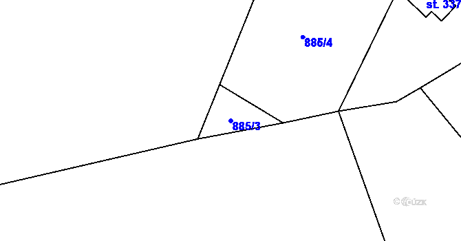 Parcela st. 885/3 v KÚ Solanec pod Soláněm, Katastrální mapa