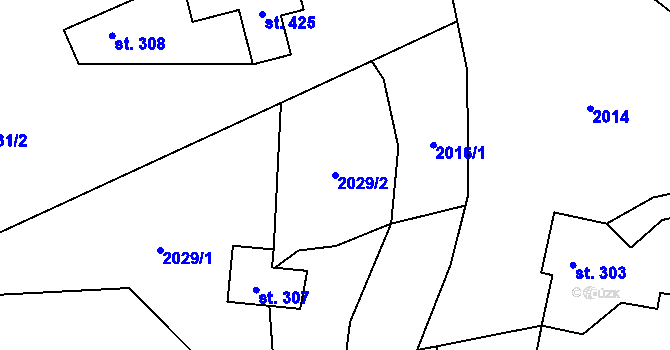 Parcela st. 2029/2 v KÚ Solanec pod Soláněm, Katastrální mapa