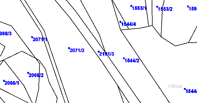 Parcela st. 2191/3 v KÚ Solanec pod Soláněm, Katastrální mapa