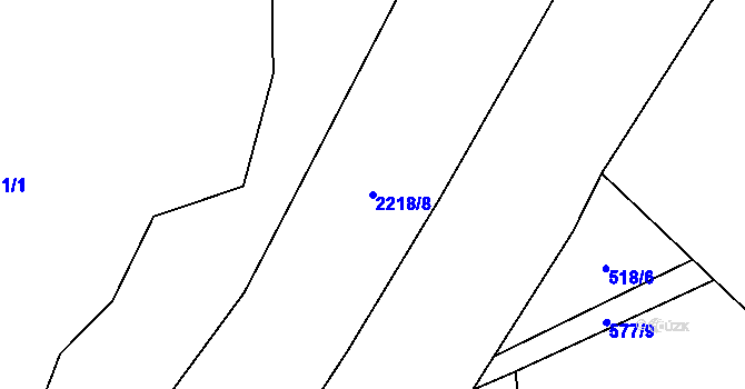Parcela st. 2218/8 v KÚ Solanec pod Soláněm, Katastrální mapa