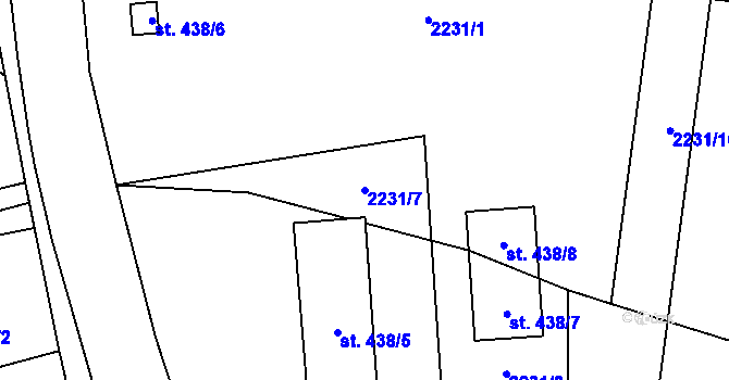 Parcela st. 2231/7 v KÚ Solanec pod Soláněm, Katastrální mapa