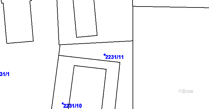 Parcela st. 2231/11 v KÚ Solanec pod Soláněm, Katastrální mapa