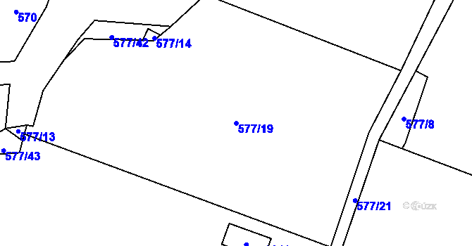 Parcela st. 577/19 v KÚ Solanec pod Soláněm, Katastrální mapa